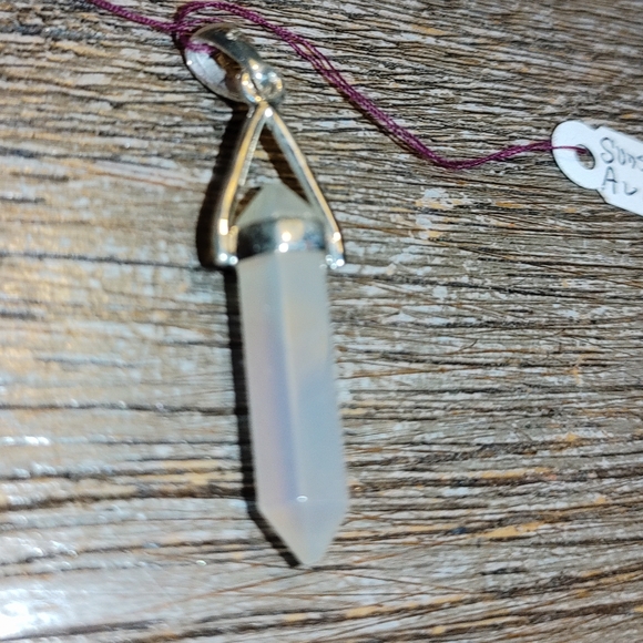 New Sunshine aura quartz point sterling pendant - Picture 4 of 6